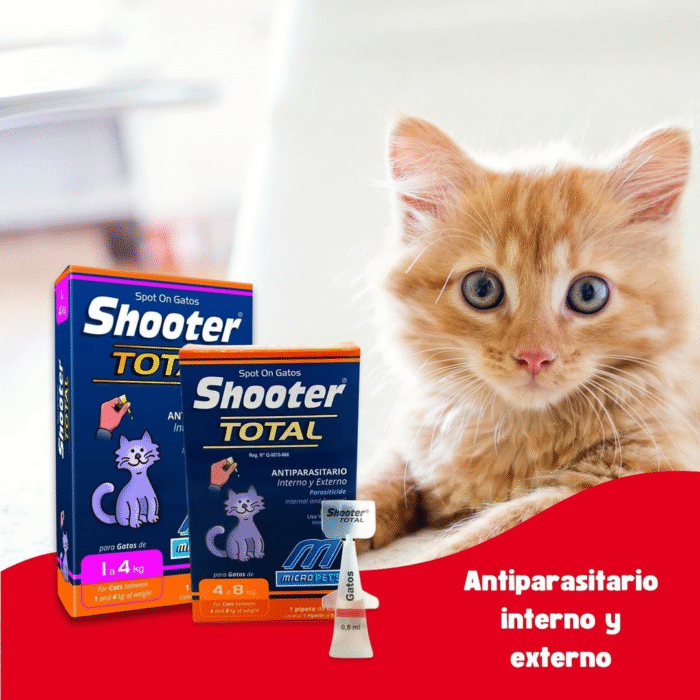 Shooter Pipeta para Gatos 1-4 kg y 4-8 kg | Antipulgas y Garrapatas de Acción Rápida